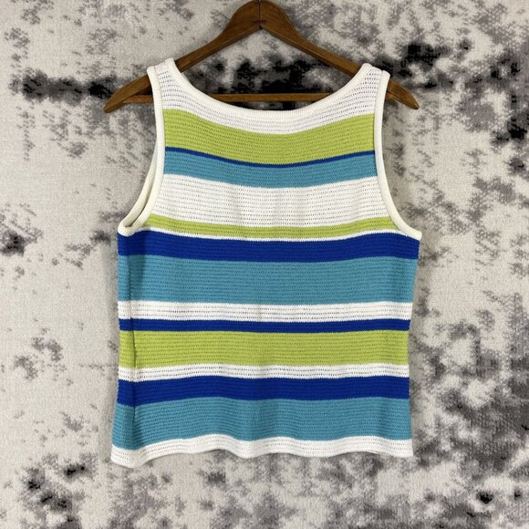St John‎ Sports Knits Womens Tank Top/Cardigan Set Size S/M Striped Button Up - Picture 6 of 16